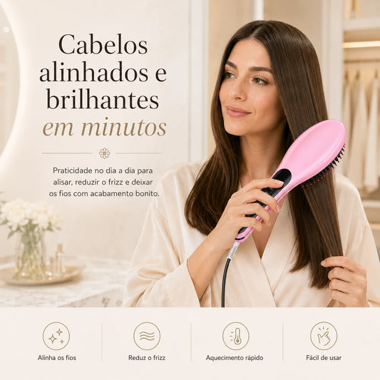 Escova Alisadora e Secadora Profissional