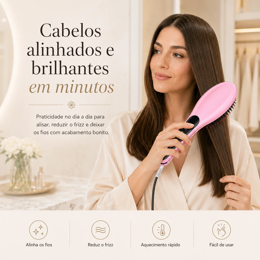 Escova Alisadora e Secadora Profissional