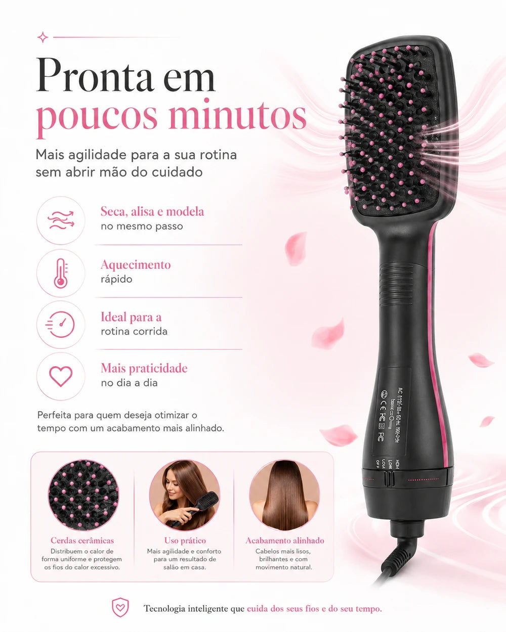 Escova secadora ONA® Profissional 3 em 1