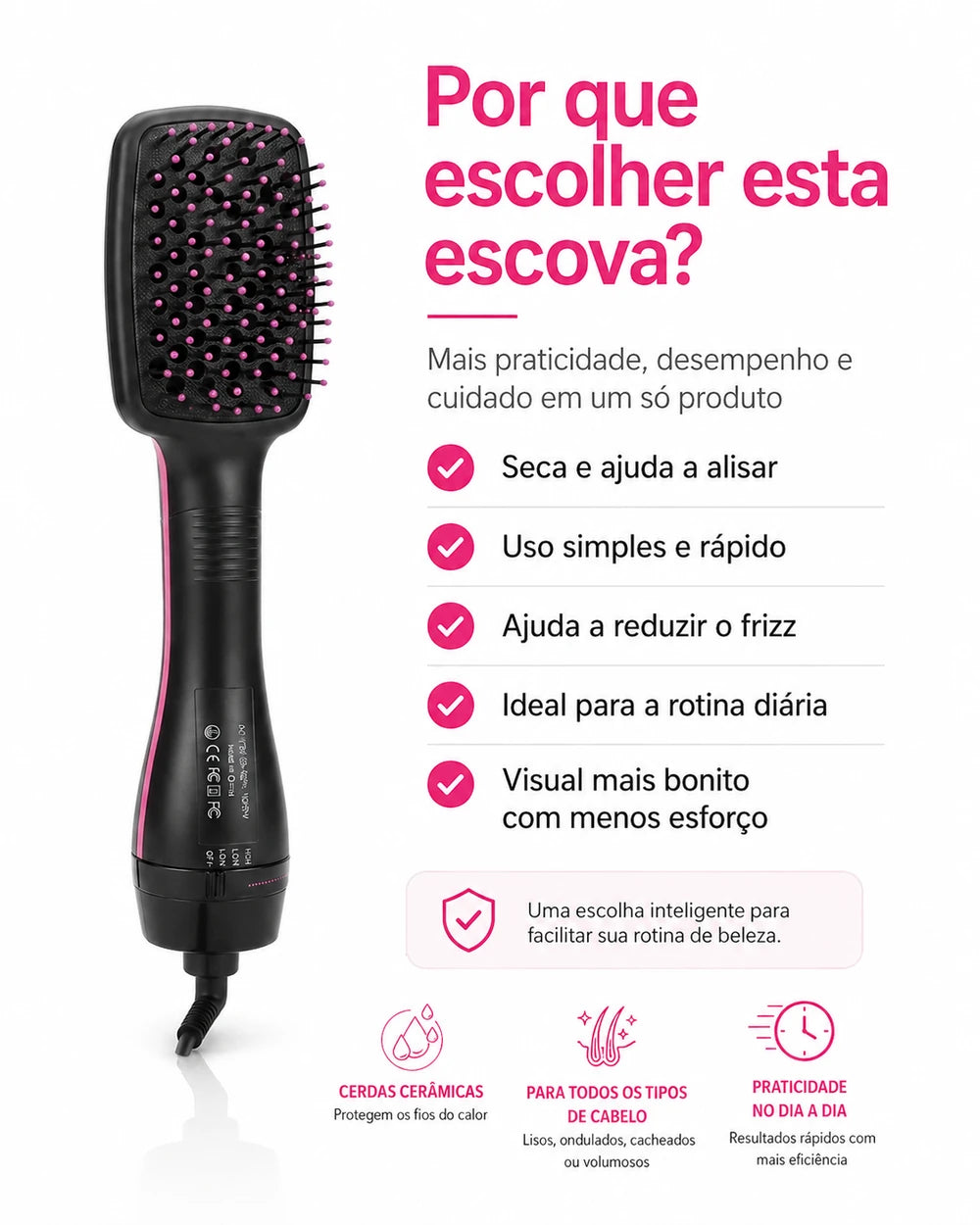 Escova secadora ONA® Profissional 3 em 1