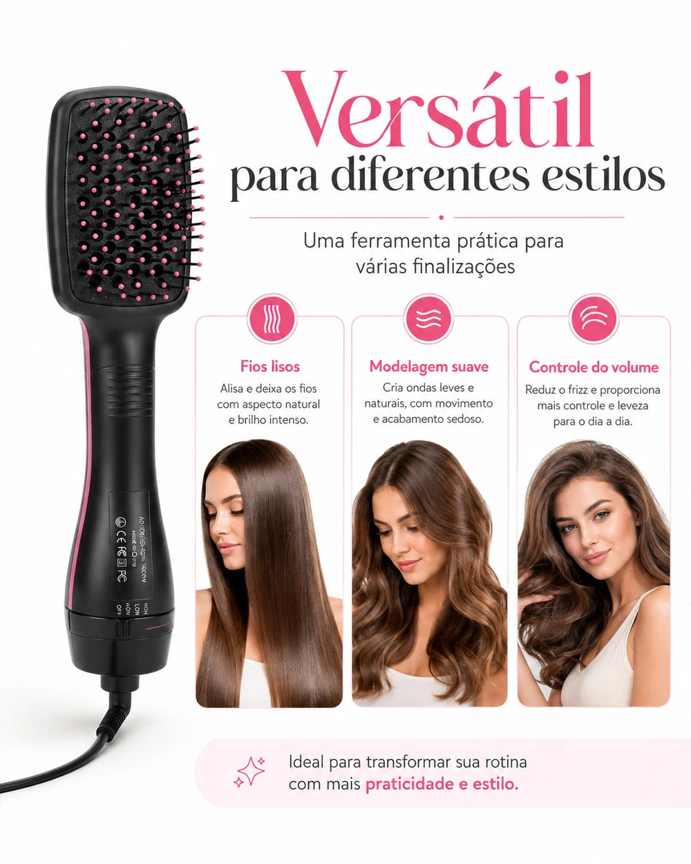 Escova secadora ONA® Profissional 3 em 1