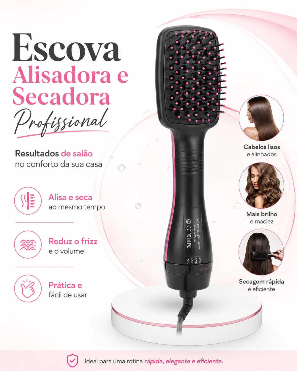 Escova secadora ONA® Profissional 3 em 1